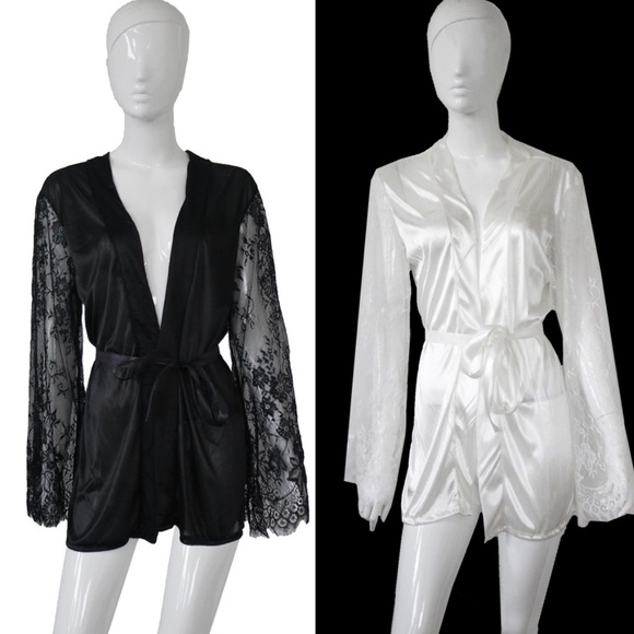 Sexy satin lingerie robe - Picture 4 of 6